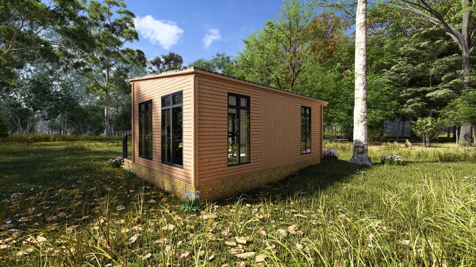 Two people training in an outdoor gym lodge