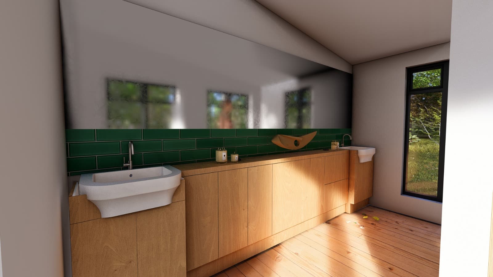 Two people in an outdoor sauna lodge