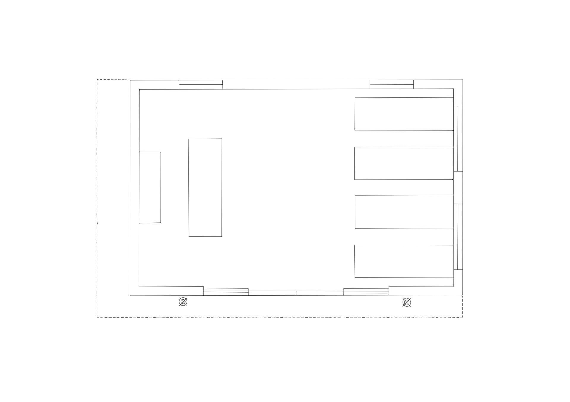 Three people stretching in a yoga studio